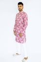 Pink Floral Cotton Kurta Set