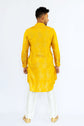 Gold Floral Cotton Kurta Set