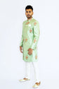 Silk Pastel Blossom Achkan Set