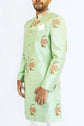 Silk Pastel Blossom Achkan Set